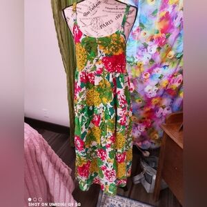 Source Unknown Colorful Floral Maxi Dress